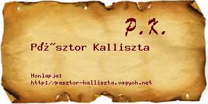 Pásztor Kalliszta névjegykártya